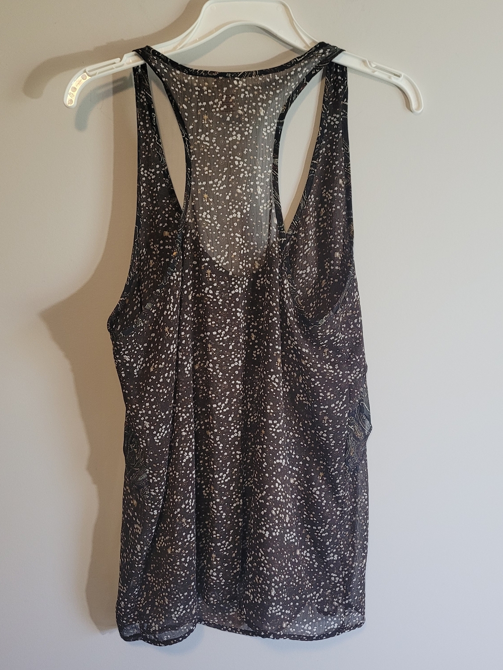 Mossimo Sheer Racerback Tank Boho Print Brown XL - Picture 4 of 7